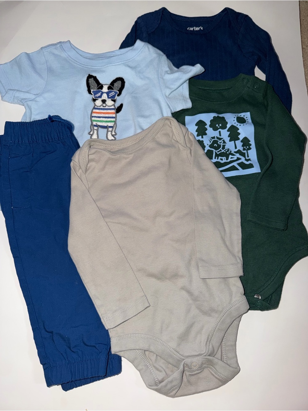 Baby Boy Bundle 6-9M Carters Garanimals Cloud Island Dog Dino 5 Pc